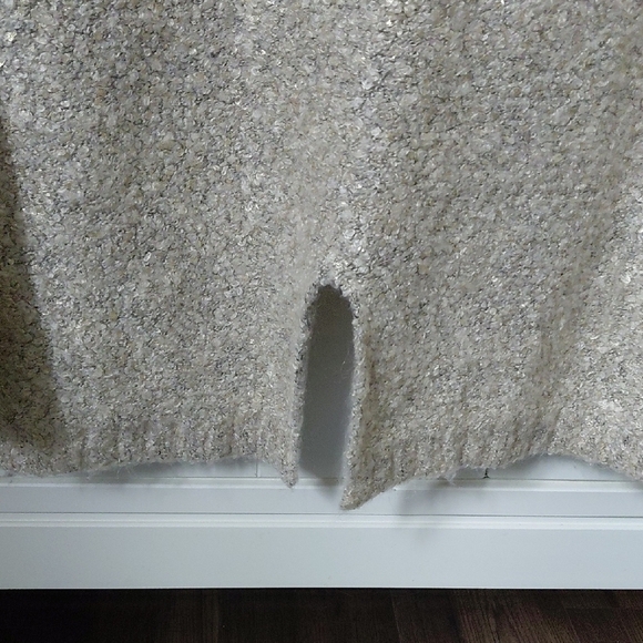 Cream Textured Crew Neck Sweater with Relaxed Fit - Picture 5 of 6